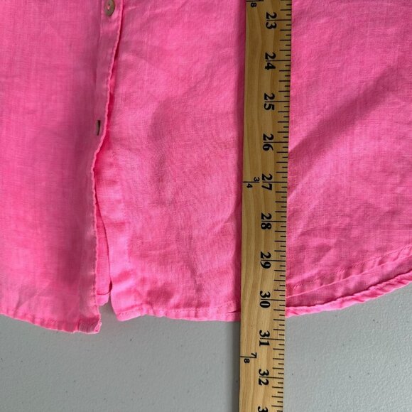 C&C California Linen Button up Shirt Small Hot Pink - Picture 6 of 7